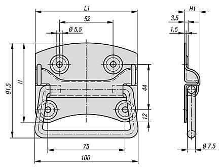 Empuñaduras abatibles DIN 3136 de acero inoxidable