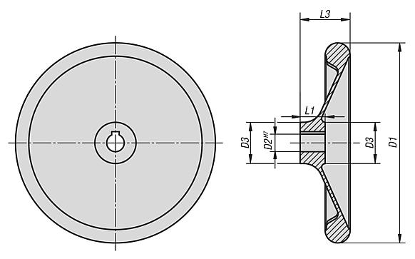 Volantes de disco similares a DIN 950 de aluminio