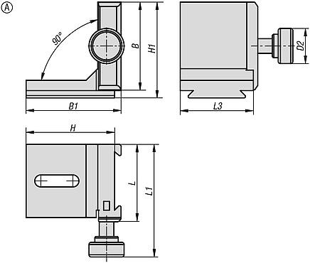 Soportes de sujeción rápida de aluminio con elemento angular, forma A, fijos