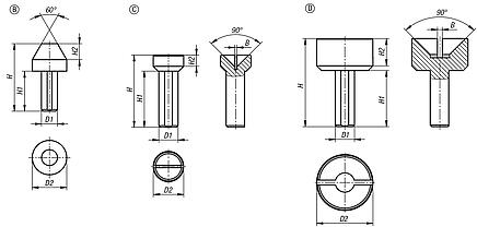 Puntas de acero 
para contrapuntas con altura de punta 75 mm
