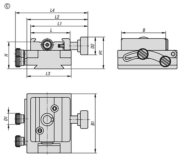 Soportes de sujeción rápida de aluminio, 
con elemento angular